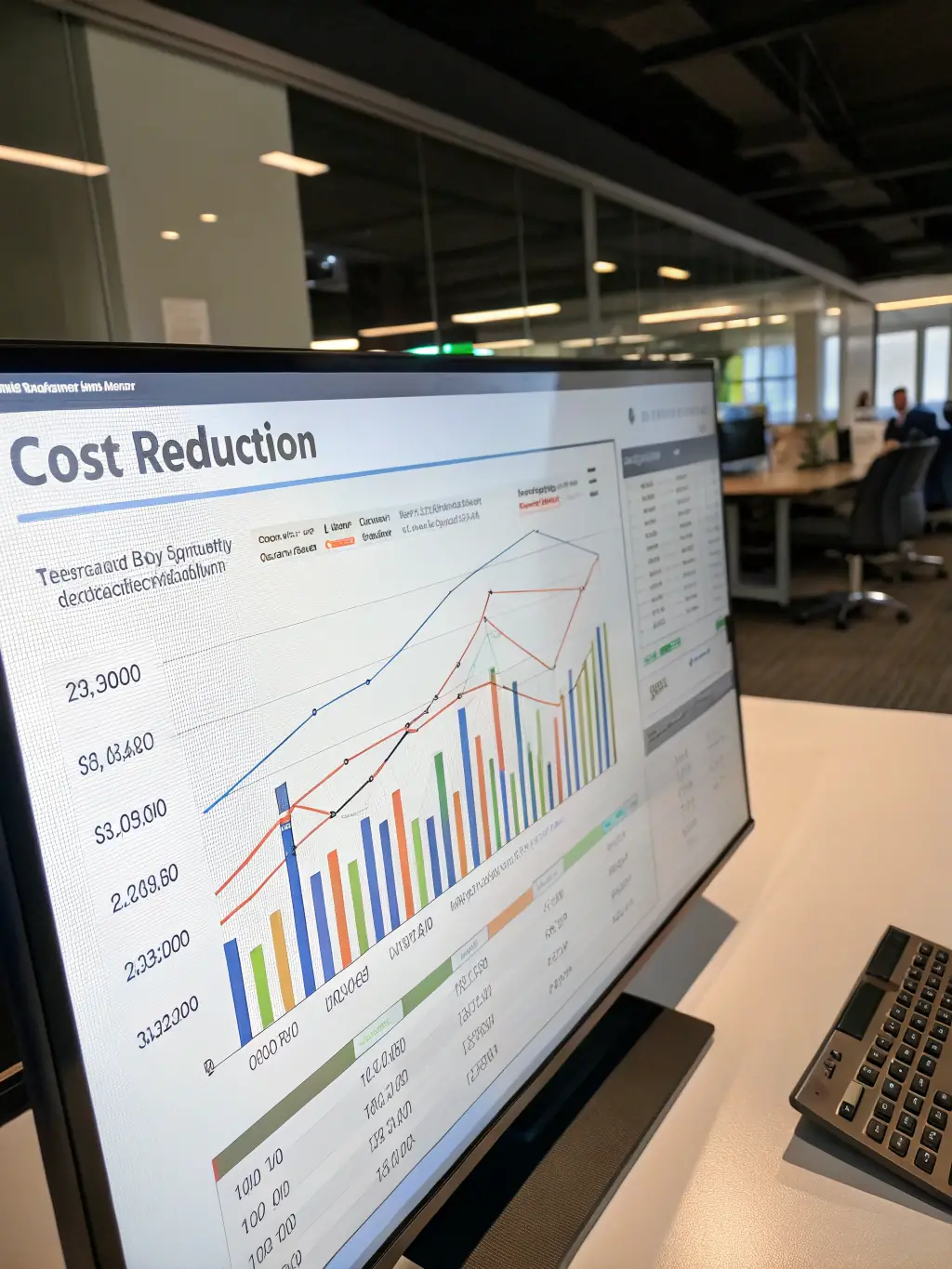 A graph showing the reduction in administrative costs after implementing Bluefield Health's RCM services.