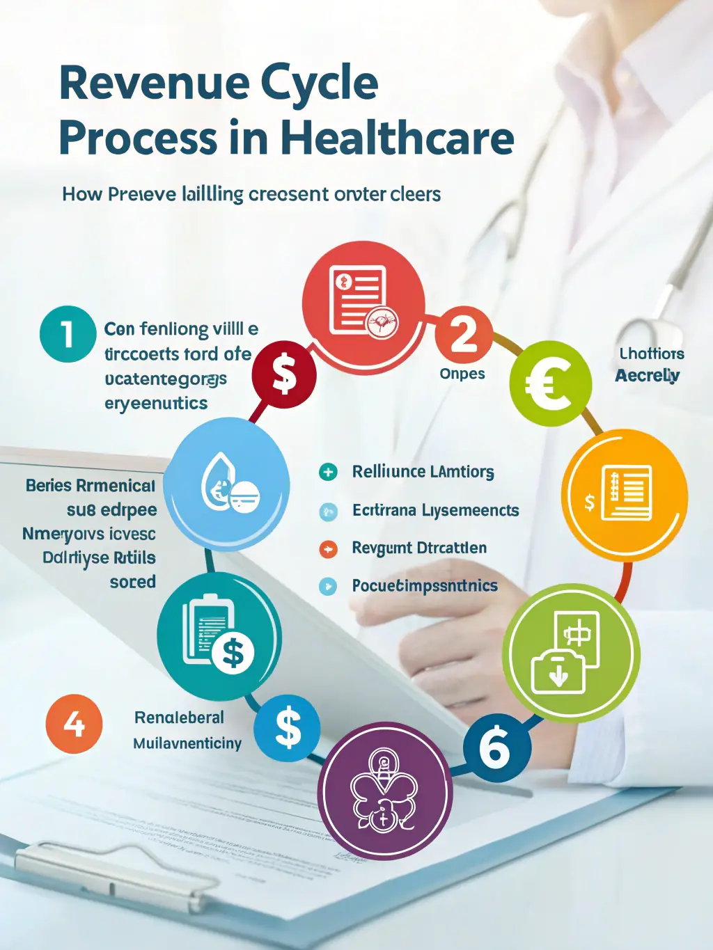 A visual representation of a streamlined workflow, showing the different stages of the revenue cycle and how they are optimized.